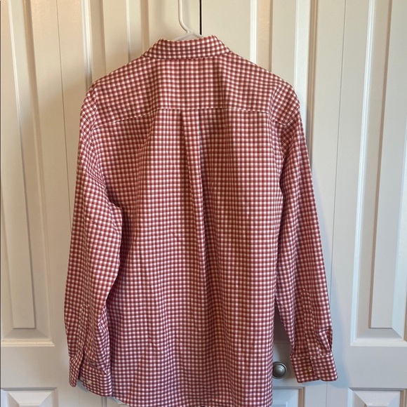 Jos. A. Bank Orange & White Checkered Casual Button Down Shirt - Picture 5 of 5
